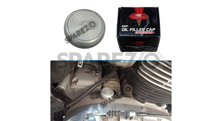 Royal Enfield GT and Interceptor 650cc Aluminium Machined Oil Filler Cap Silver - SPAREZO